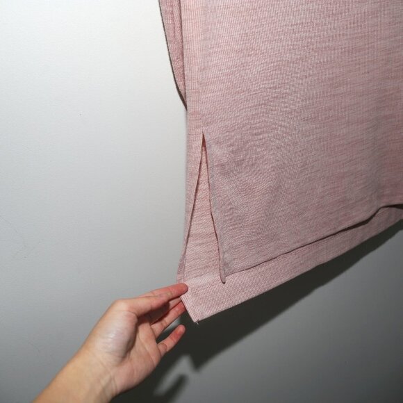 PURE + GOOD Dress Cowl Neck Draped Tunic Ribbed  Long Sleeve Blush Pink - Picture 4 of 7